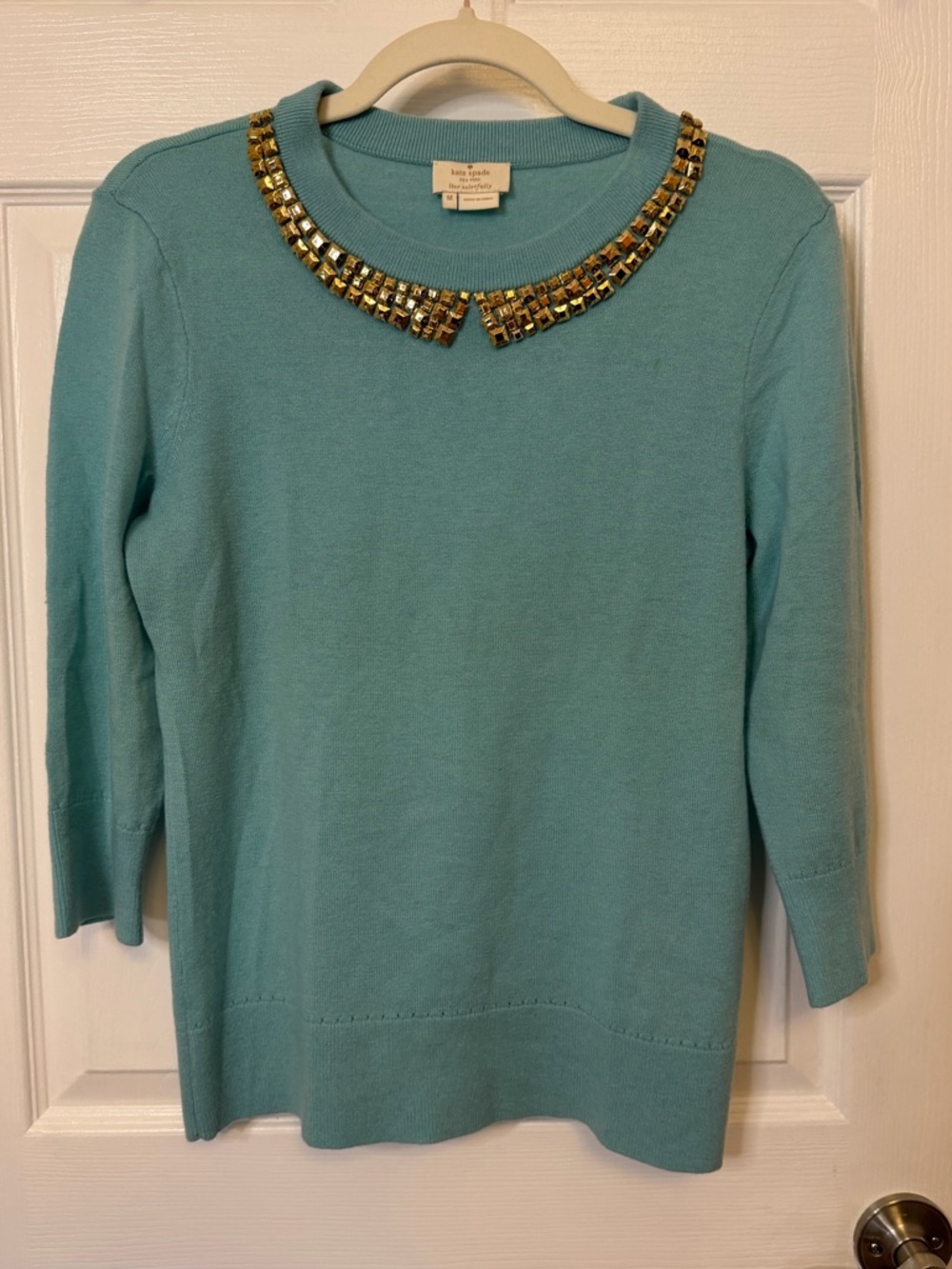Kate Spade Living Colorfully Cashmere Blend Sweater Size M - Picture 5 of 6